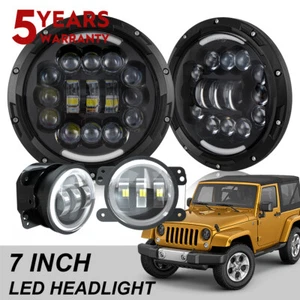 Combo de faros LED de 7 pulgadas y luces antiniebla de 4" para Jeep Liberty 2003-2007 - Imagen 1 de 19
