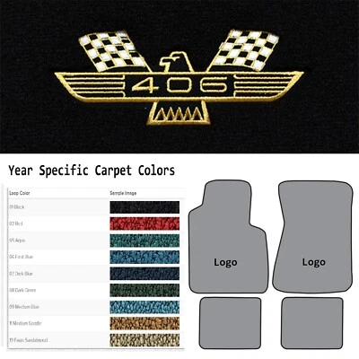 Tapetes de assoalho ACC 1962-1963 Ford Thunderbird 406 logotipo pássaro 4 peças loop - Imagem 1 de 4