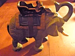 Vintage Metal Repro Elephant Mecanical Coin Bank - Picture 1 of 9