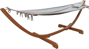 Hängematte Hängeliege ca. 300cm x 100cm Schaukelliege Holzgestell aus Eukalyptus - Bild 1 von 1