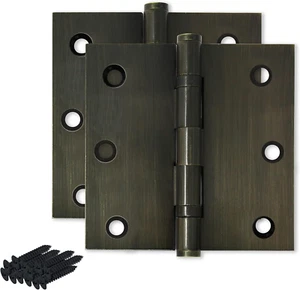Solid Brass Door Hinge Heavy Duty Ball Bearing 3.5 X 3.5 Inch - Set of 2 Hinges - Picture 1 of 6