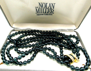 NOLAN MILLER Double Strand Faux Sapphire Necklace In Original Box!