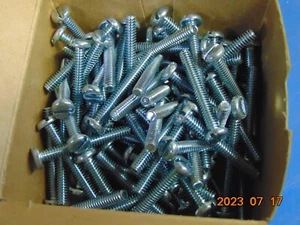 (LOT OF 50) #10-24x1-1/2" Pan Head Slotted Machine Screws Steel Zinc Plated - Picture 1 of 2