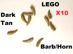 LEGO Dark Tan Horn Barb Small Lot of 10 NOT Friends Unicorn Star Wars Teeth Fang - Picture 1 of 1