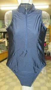 New Zip Leotard MA or LA  Dance Ballet Jazz Costume Navy or Gray Mock Turtleneck - Picture 1 of 9