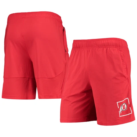 Men's Under Armour Red Utah Utes Mesh Raid Performance Shorts Cover