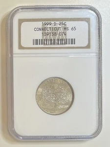 1999 D Statehood Quarter 25C Connecticut NGC MS 65 - Picture 1 of 2