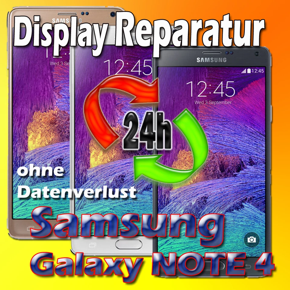 24 St. Samsung Galaxy NOTE 4 Display Reparatur Glas Displayglas Austausch Gold - Bild 1 von 1