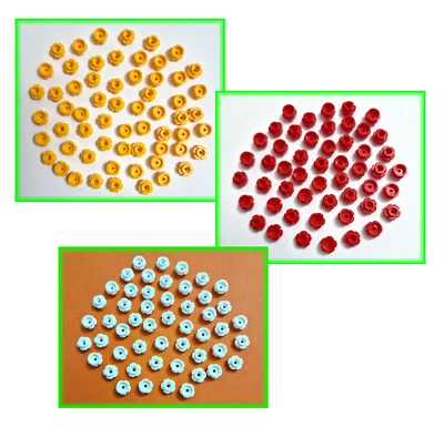 50 x LEGO Blüte Rundplatte mit Blütenrand 1x1 - 3 Farben Auswahl - 24886 - NEU - Bild 1 von 4