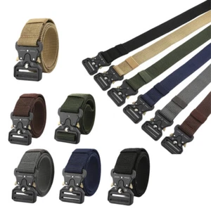 Men Quick Release Tactical Belt Army Webbing Work Military Waistbelt Gifts - Picture 1 of 17