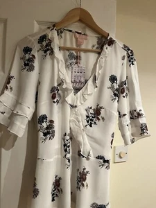 Oasis Floral Frill Neck Blouse 14 NWT RRP£36 - Picture 1 of 9