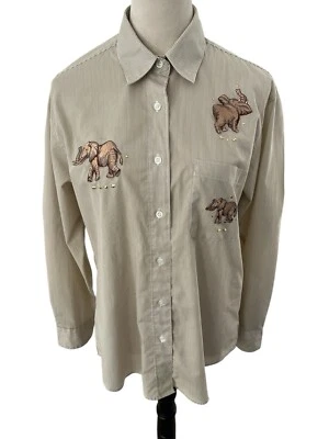Camisa pequeña con botones para hombre Las Olas parches de elefante y detalles dorados Foto 1 de 4