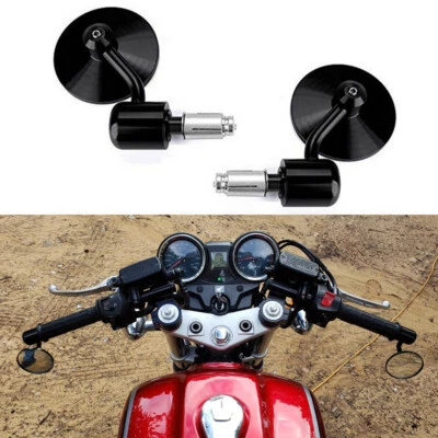 Espejos retrovisores laterales de extremo de manillar de motocicleta 7/8"" para Buell Honda Yamaha Kawasaki EE. UU. Foto 1 de 4