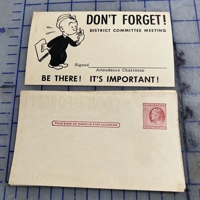 2 Cent Ben Franklin United States Vintage Post Cards District Committee Meeting - Image 1 of 3