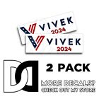 Vivek Ramaswamy vinyl Bumper Sticker 2024 Election Decals 2 pk 9x3