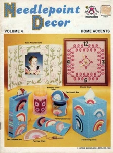 Needlepoint Decor Vol 4 Home Accents Plastic Canvas Decor Leaflet NOS - Picture 1 of 4