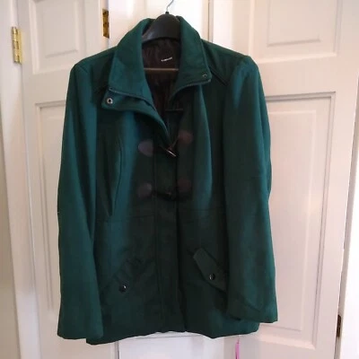 NUEVO CON ETIQUETAS $68 Abrigo Grande Rampage Verde Pino Guisante Polar Palanca y Cremallera Mujer Manga Larga Foto 1 de 4