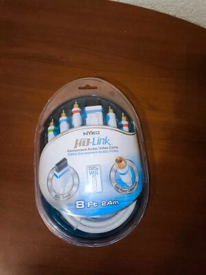 Cabo de áudio e vídeo componente Nintendo Wii NYKO HD LINK 8 pés banhado a ouro NOVO - Imagem 1 de 2