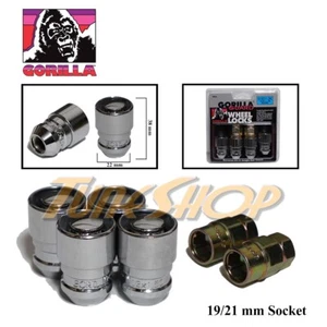 4 GORILLA GUARD LOCK 2 KEY BULGE ACORN WHEEL RIM LUG NUTS 12X1.5 12 1.5 CHROME T - Picture 1 of 2