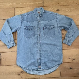 Levi’s Denim Shirt Men’s Small Blue Pearl Snap Vintage Red Tab Wash Western - Bild 1 von 12