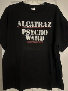 Alcatraz Psycho Ward Outpatient Men's Heavyweight Black Graphic T-Shirt  Size XL - Picture 1 of 2