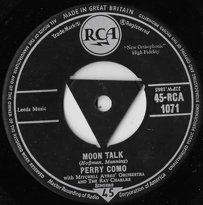 Moon Talk / Beats There A Heart So True / Perry Como VG+ - Image 1 of 2