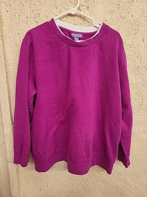 Vtg Laura Scott Pullover Sweatshirt 1X 80/20 Purple  - Image 1 of 4