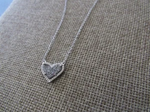 Kendra Scott silver plated Platinum DRUSY Ari Heart Necklace - Picture 1 of 6