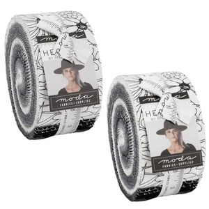 Moda Fabrics Hey Y'all Jelly Rolls 2-Ct Black/White 2.5" Strips Alli K Designs - Picture 1 of 21