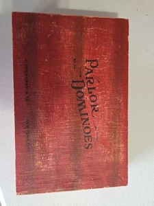 Vintage Parlor Dominoes J Pressman & Co. 1926 set in legno con custodia in legno - Foto 1 di 5