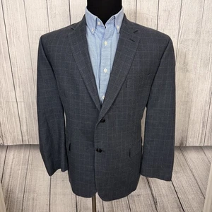 Lauren Ralph Lauren 44S Blue Houndstooth Silk & Wool 2-Button Sports Coat - Picture 1 of 8