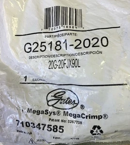Gates G25181-2020X Female Flare Swivel 90degree Bent Tube Mega Crimp 20G20FJX90L - Picture 1 of 2