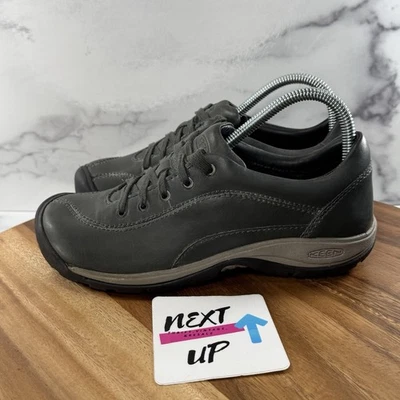 Women’s size 7-KEEN Presidio II Grey Black Leather Outdoor Hiking Walking Shoes - Image 1 of 4