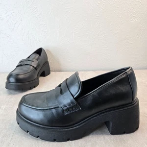 Torrid Penny Loafers Size 9 Wide Platform Chunky Black Y2K Preppy Dress Shoes - Picture 1 of 12