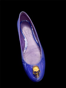 ALEXANDER McQUEEN SKULL BALLERINA FLATS SHOES 40 AU 9 worrn once . - Picture 1 of 6