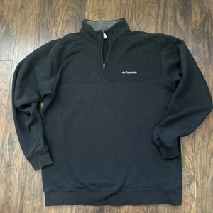 Columbia Pullover Sweater Mens L Black Half Zip Fleece Sweatshirt Outdoors - Picture 1 of 6