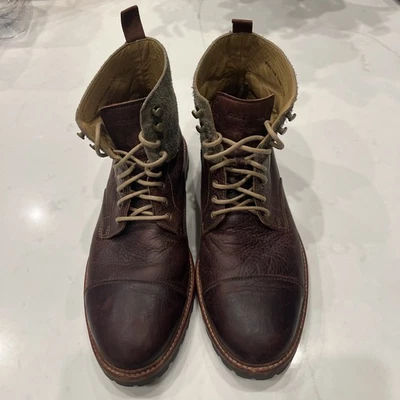 Mens Cole Hahn Grand Sz 12 Brown Leather Chukka Lug Sole Green Suede Top EUC - Image 1 of 4