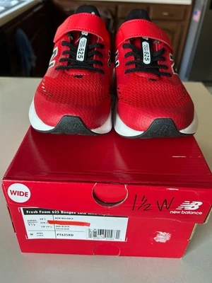 New Balance 625 Niños 1.5 W M Rojo Gancho y Lazo Correr Espuma Fresca Nuevo Foto 1 de 4