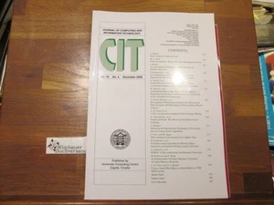 CIT journal of computing and Information technology, December 2008, Volume 16, N - Picture 1 of 1