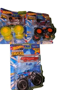 Hot Wheels~Monster Trucks W/ Bonus Cars Lot Of 3 Scorpedo,Hotwheeler,Race Ace - Picture 1 of 10