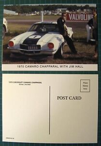 POSTCARD JIM HALL 1970 CHAPARRAL CAMARO TRANS AM - VINTAGE SCCA ROAD RACING