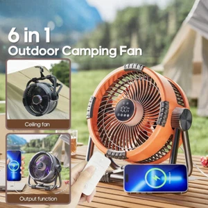 Outdoor Camping Fan 20000mAh Rechargeable Portable Wireless Tent Ceiling Fan New - Picture 1 of 14