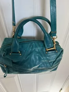 KOOBA Umhängetasche türkis blau grün Leder unten Reißverschluss Taschen - Bild 1 von 9