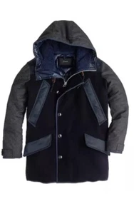 J. Crew Burbridge Mixed Media Parka Coat SZ Large. Original Retail $695. - Picture 1 of 7