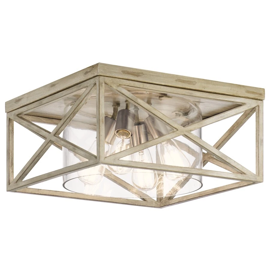Kichler Lighting 44084DAW Moorgate Flush Mount Distressed Antique White