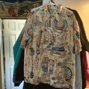  Vintage barfuß in paradise hawaiianisches knöpfiges Shirt - Made in USA - Größe xl - Bild 1 von 3