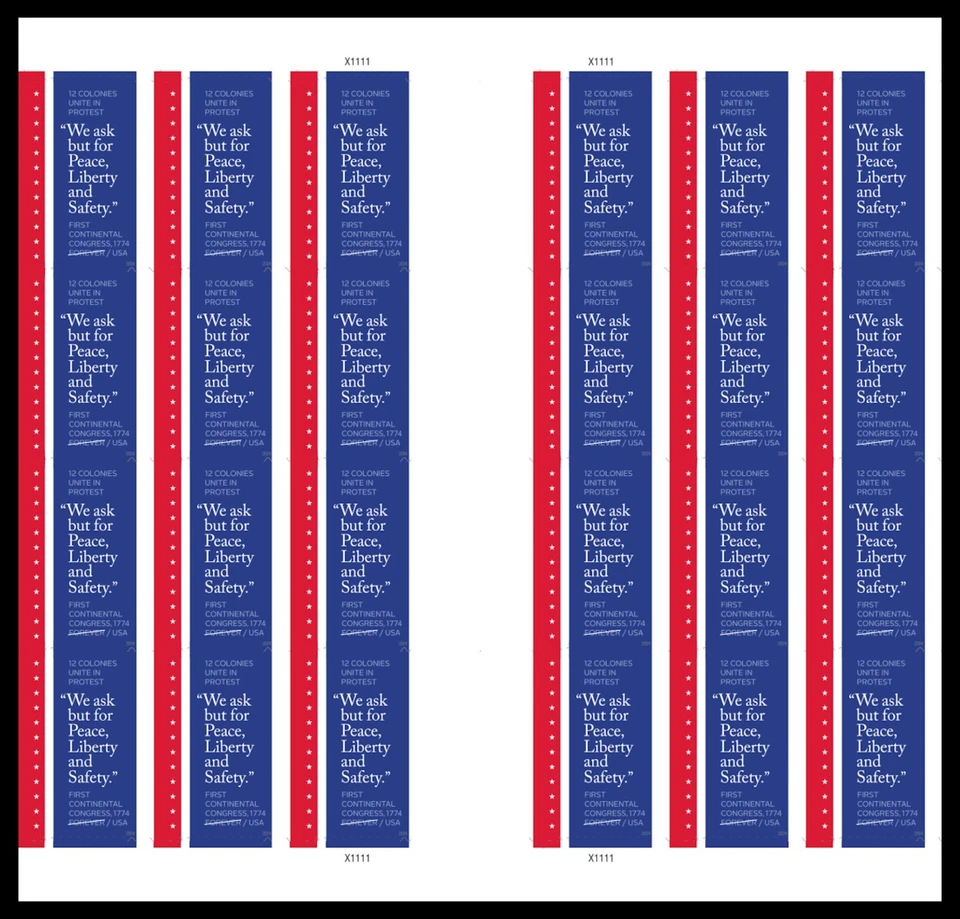 US 5939a First Continental Congress imperf NDC vert gutter block 24 MNH 2024 - Image 1 of 1