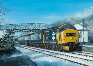 Class 37 37418 British Rail Scotland Railway Diesel Train Christmas Xmas Card - Picture 1 of 1
