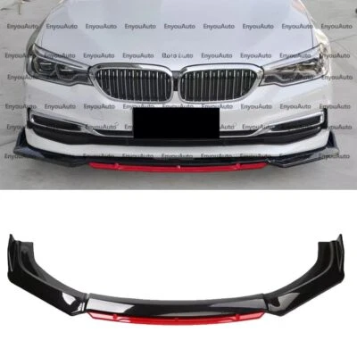 Front Bumper Lip Spoiler Splitter For BMW 525i 530i 540i Series Glossy Black Red Foto 1 de 4