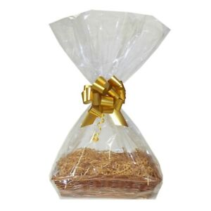 Make Your Own Gift Basket Hamper Kit - 47cm Wicker Tray, Shred, Bag, Bow, Tag